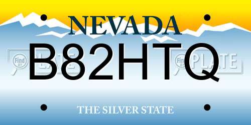 B82HTQ Nevada License Plate