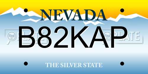 B82KAP Nevada License Plate