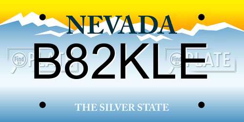 B82KLE Nevada License Plate