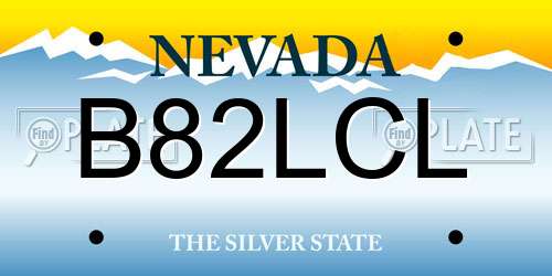 B82LCL Nevada License Plate