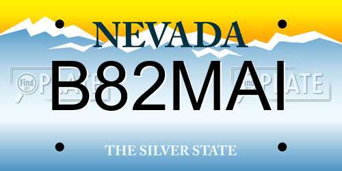 B82MAI Nevada License Plate