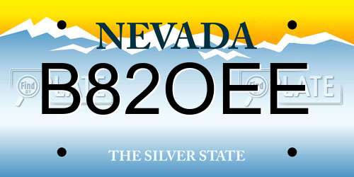 B82OEE Nevada License Plate