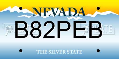 B82PEB Nevada License Plate