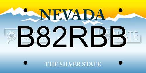 B82RBB Nevada License Plate