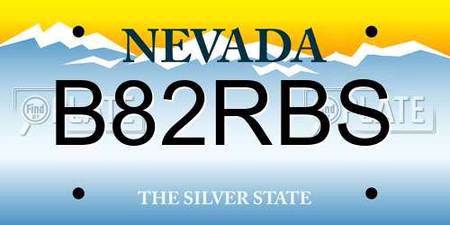 B82RBS Nevada License Plate