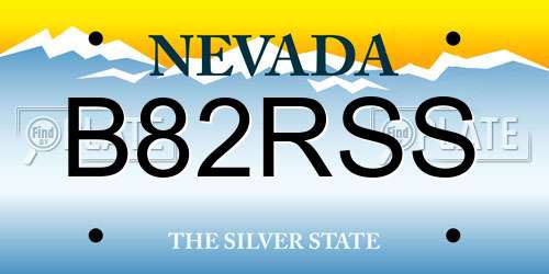 B82RSS Nevada License Plate