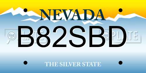 B82SBD Nevada License Plate