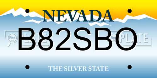 B82SBO Nevada License Plate