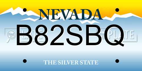 B82SBQ Nevada License Plate