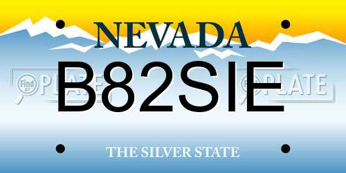 B82SIE Nevada License Plate
