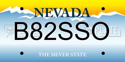 B82SSO Nevada License Plate