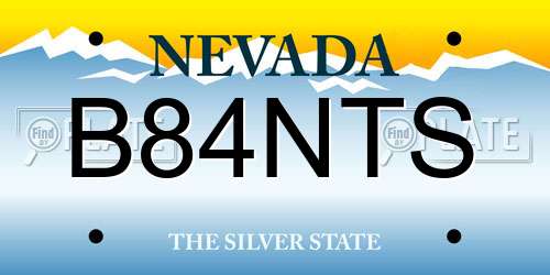 B84NTS Nevada License Plate