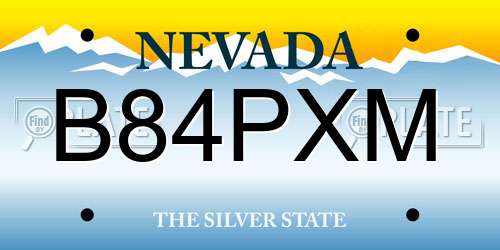 B84PXM Nevada License Plate
