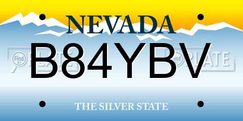 B84YBV Nevada License Plate