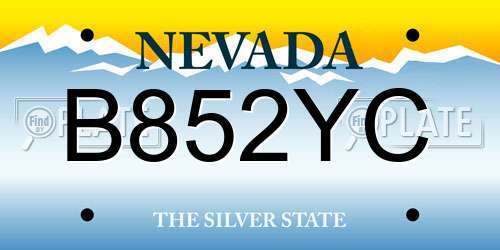 B852YC Nevada License Plate
