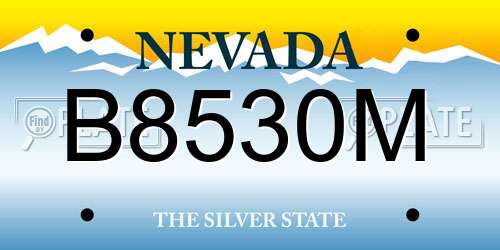 B8530M Nevada License Plate
