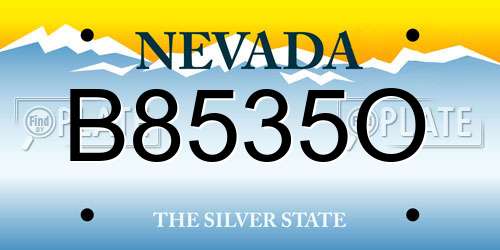 B8535O Nevada License Plate