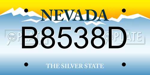 B8538D Nevada License Plate