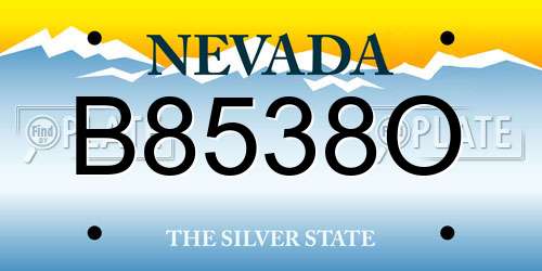 B8538O Nevada License Plate