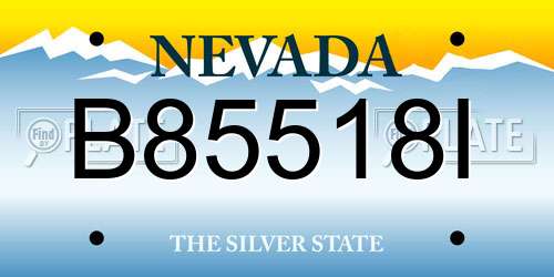 B85518I Nevada License Plate