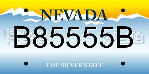 B85555B Nevada License Plate