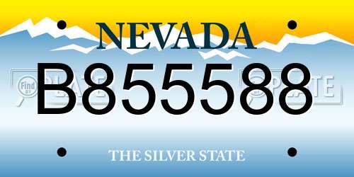 B855588 Nevada License Plate