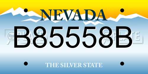 B85558B Nevada License Plate