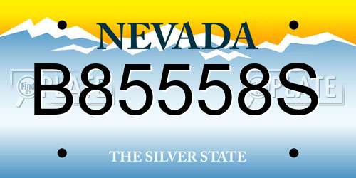 B85558S Nevada License Plate