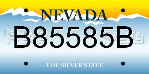 B85585B Nevada License Plate