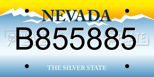 B855885 Nevada License Plate