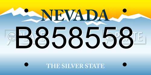 B858558 Nevada License Plate