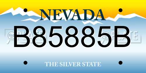 B85885B Nevada License Plate