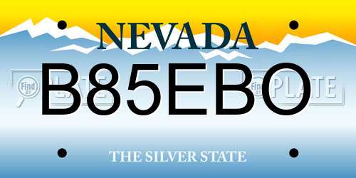 B85EBO Nevada License Plate