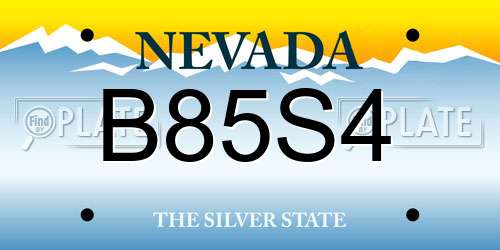 B85S4 Nevada License Plate