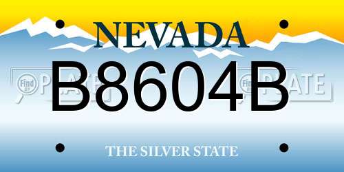 B8604B Nevada License Plate