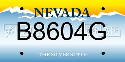 B8604G Nevada License Plate