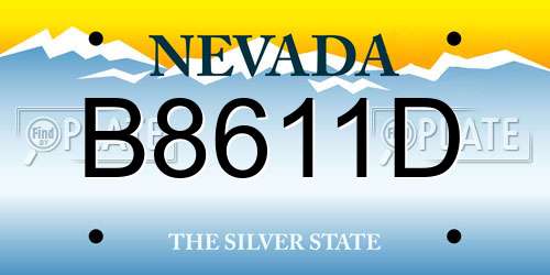 B8611D Nevada License Plate