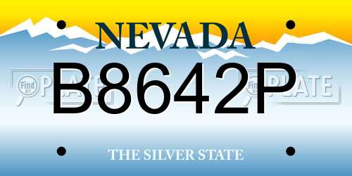 B8642P Nevada License Plate