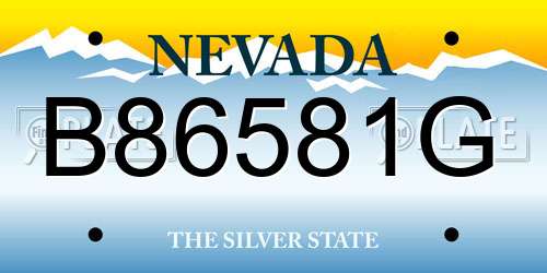 B86581G Nevada License Plate