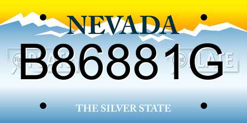 B86881G Nevada License Plate