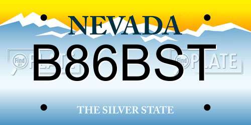 B86BST Nevada License Plate