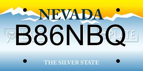 B86NBQ Nevada License Plate
