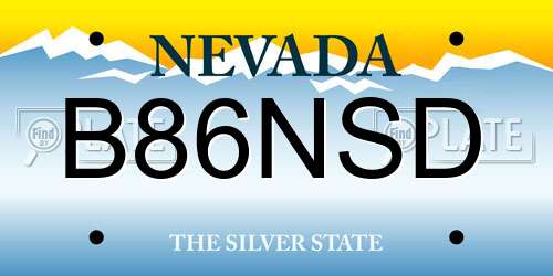 B86NSD Nevada License Plate