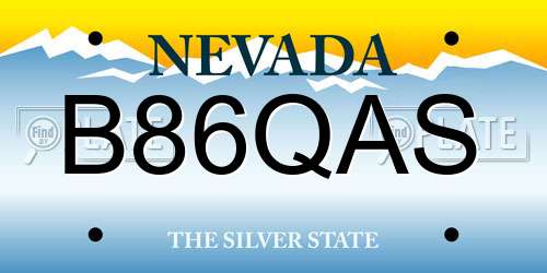 B86QAS Nevada License Plate