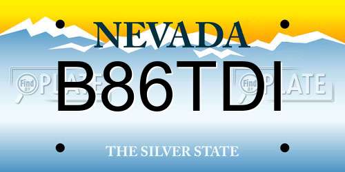B86TDI Nevada License Plate