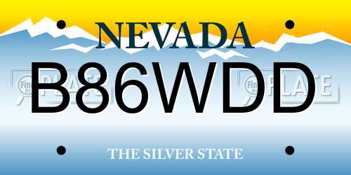 B86WDD Nevada License Plate