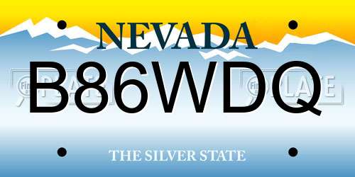B86WDQ Nevada License Plate