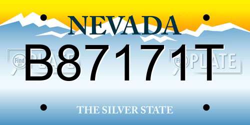 B87171T Nevada License Plate