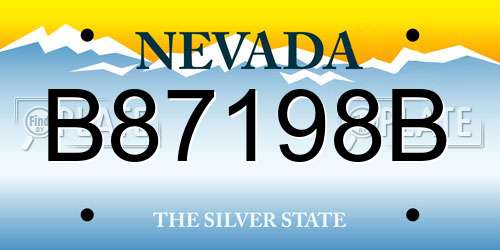B87198B Nevada License Plate