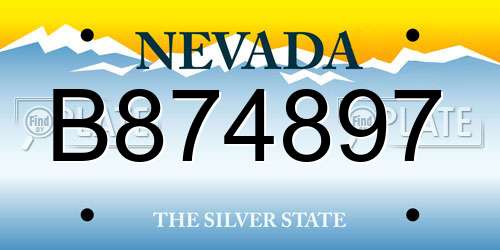 B874897 Nevada License Plate